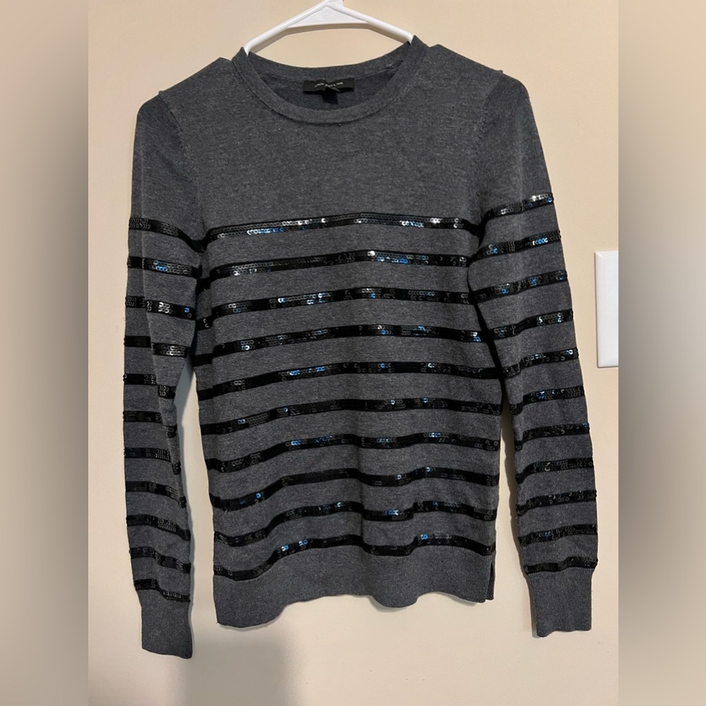 ann taylor striped sequin sweater